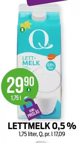 Kiwi LETTMELK 0,5 % tilbud