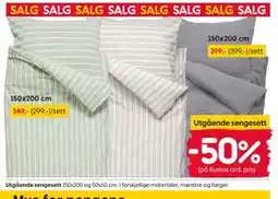 Rusta Utgående sengesett tilbud