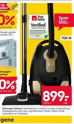Rusta Støvsuger Silence tilbud