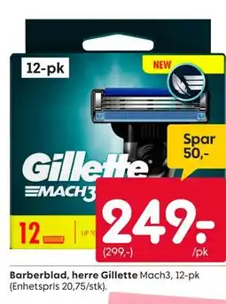 Rusta Barberblad, herre Gillette Mach3, 12-pk tilbud
