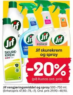 Rusta Jif skurekrem og spray tilbud