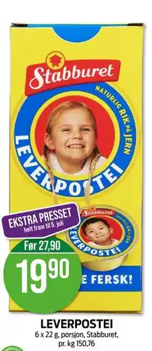 Kiwi LEVERPOSTEI tilbud