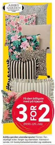 Rusta Ashby garden utendørsputer tilbud