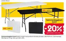 Rusta Sammenleggbart bord tilbud