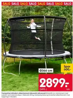Rusta Trampoline inkludert sikkerhetsnett Adrenalin Advanced tilbud