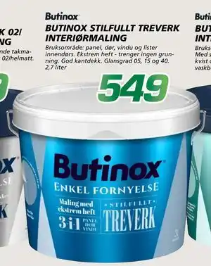 BUTINOX STILFULLT TREVERK INTERIØRMALING