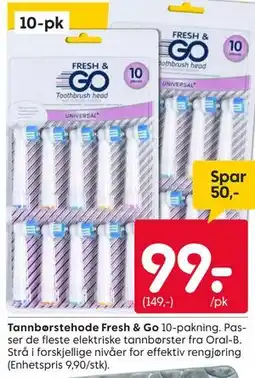 Rusta Tannbørstehode Fresh & Go tilbud
