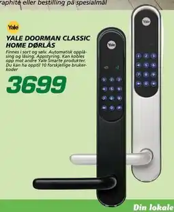 Coop Byggmix YALE DOORMAN CLASSIC HOME DØRLÅS tilbud