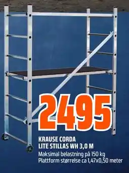 Obs Bygg KRAUSE CORDA LITE STILLAS WH 3,0 M tilbud