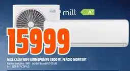 Obs Bygg MILL CALM WIFI VARMEPUMPE 3800 W, FERDIG MONTERT tilbud