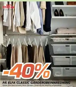 Coop Byggmix 40% PÅ ELFA CLASSIC GARDEROBEINNREDNING tilbud