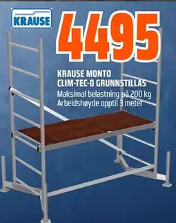 Obs Bygg KRAUSE MONTO CLIM-TEC-0 GRUNNSTILLAS tilbud