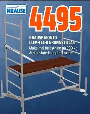 Obs Bygg KRAUSE MONTO CLIM-TEC-0 GRUNNSTILLAS tilbud