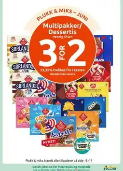 Joker Multipakker/ Dessertis tilbud