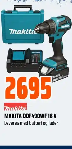 Obs Bygg MAKITA DDF490WF 18 V tilbud