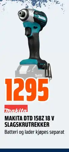 Obs Bygg MAKITA DTD 158Z 18 V SLAGSKRUTREKKER tilbud