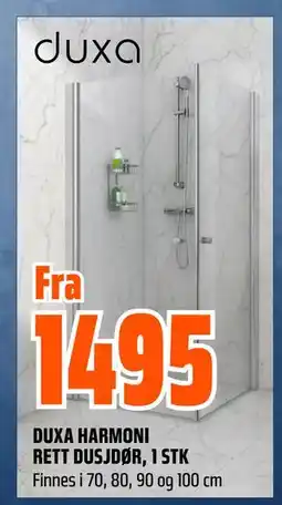 Obs Bygg DUXA HARMONI RETT DUSJDØR, 1 STK tilbud