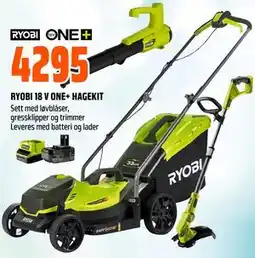 Obs Bygg RYOBI 18 V ONE+ HAGEKIT tilbud