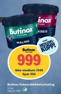 Obs Bygg Butinox Futura dekkbeis/maling tilbud