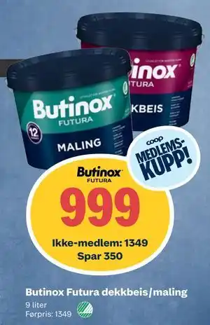 Obs Bygg Butinox Futura dekkbeis/maling tilbud