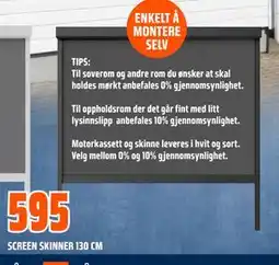 Obs Bygg SCREEN SKINNER 130 CM tilbud