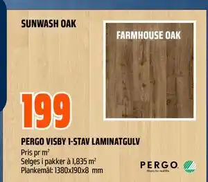 Obs Bygg PERGO VISBY 1-STAV LAMINATGULV tilbud