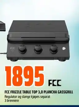 Obs Bygg FCC FRIZZLE TABLE TOP 3,0 PLANCHA GASSGRILL tilbud