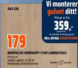 Obs Bygg BERRYALLOC NORDKAPP 1-STAV LAMINATGULV tilbud