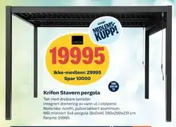 Obs Bygg Krifon Stavern pergola tilbud
