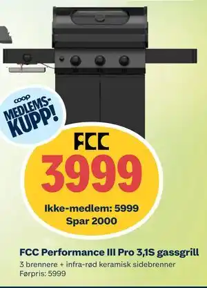 FCC Performance III Pro 3,1S gassgrill