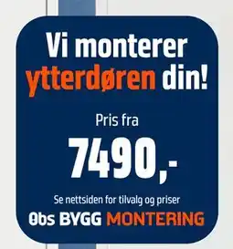 Obs Bygg Vi monterer ytterdøren din! tilbud