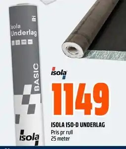 Obs Bygg ISOLA ISO-D UNDERLAG tilbud
