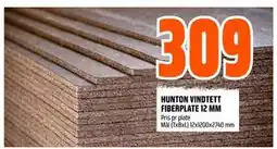 Obs Bygg HUNTON VINDTETT FIBERPLATE 12 MM tilbud