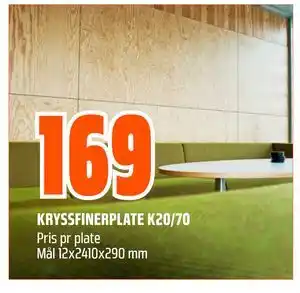 Obs Bygg KRYSSFINERPLATE K20/70 tilbud