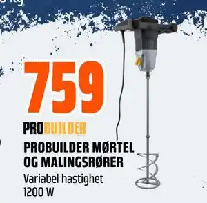 Obs Bygg PROBUILDER MØRTEL OG MALINGSRØRER tilbud