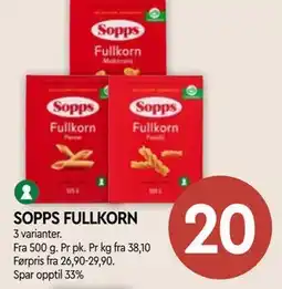 Coop Mega SOPPS FULLKORN tilbud