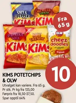 Coop Mega KIMS POTETCHIPS & OLW tilbud