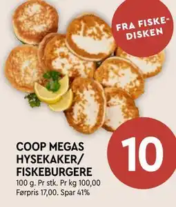 Coop Mega COOP MEGAS HYSEKAKER/ FISKEBURGERE tilbud