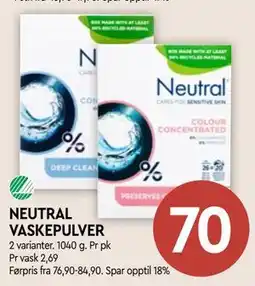 Coop Mega NEUTRAL VASKEPULVER tilbud