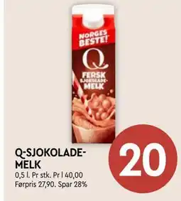 Coop Mega Q-SJOKOLADEMELK tilbud