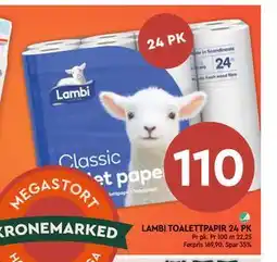 Coop Mega LAMBI TOALETTPAPIR 24 PK tilbud