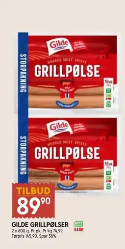Coop Mega GILDE GRILLPØLSER tilbud
