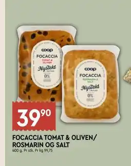 Coop Mega FOCACCIA TOMAT & OLIVEN/ ROSMARIN OG SALT tilbud
