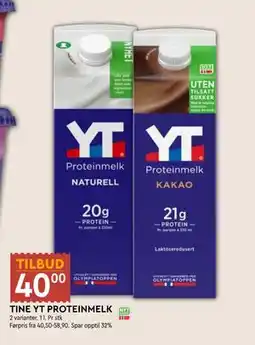 Coop Mega TINE YT PROTEINMELK tilbud