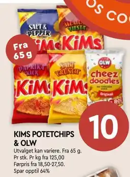 Coop Mega KIMS POTETCHIPS & OLW tilbud