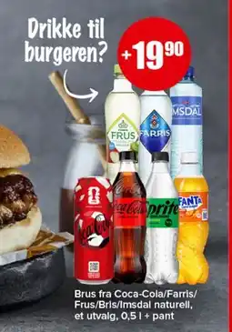 Spar Brus fra Coca-Cola/Farris/Frus/Bris/Imsdal naturell tilbud