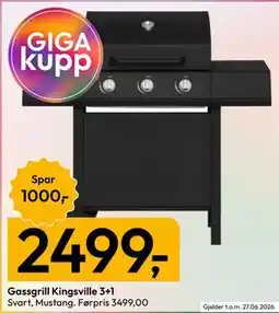 Gigaboks Gassgrill Kingsville 3+1 tilbud