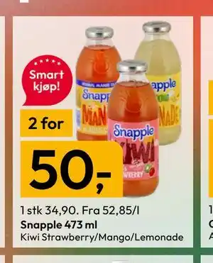 Gigaboks Snapple 473 ml tilbud