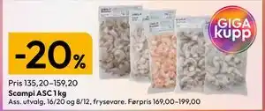 Gigaboks Scampi ASC 1 kg tilbud