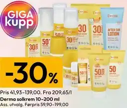 Gigaboks Derma solkrem 10–200 ml tilbud
